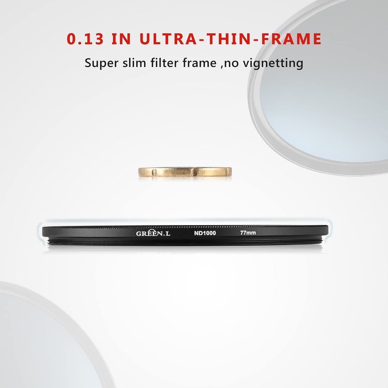 GREEN.L 49mm ND1000 Filter, Slim 10-Stop Fixed Neutral Density 49mm ND Filter for Long Exposure Photography - Image 4